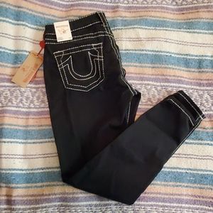 Curvy Skinny Black True Religion Big T Jeans NWT